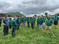 Dairy farmer Niall Hartford talking to the group at his dairy farm in Drogheda, Co.Louth
