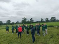 Dairy farmer Pat Walsh talking to David Ackland and the Devon Grassland Society group